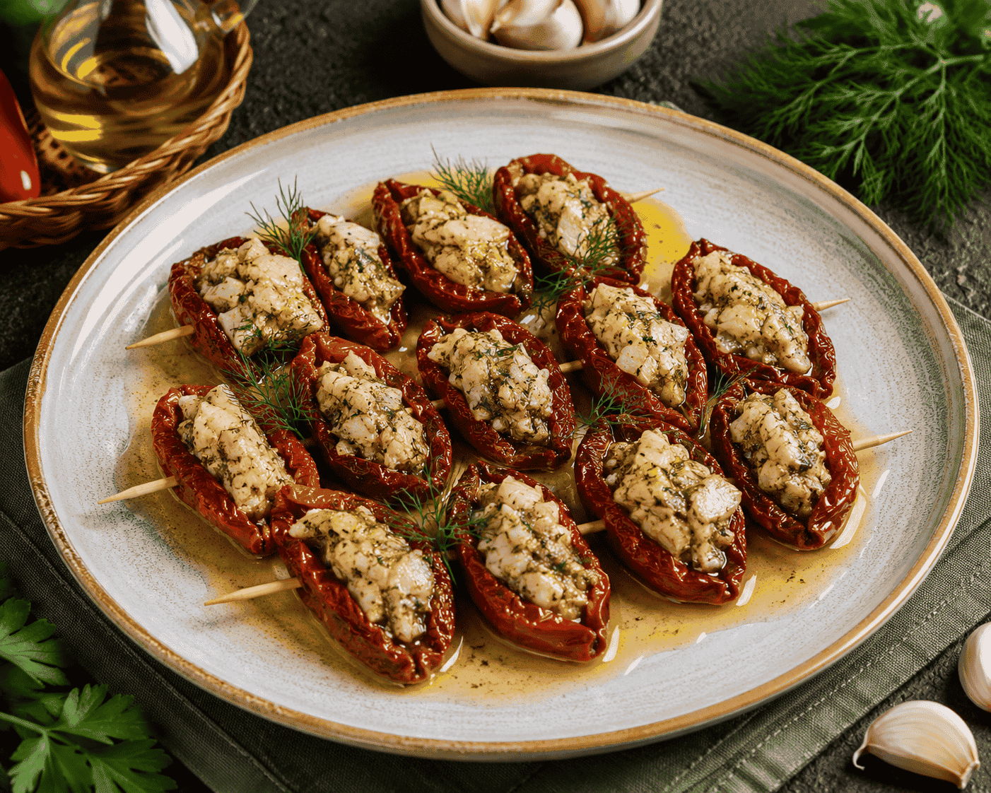 Levrekli Kurutulmuş Domates Dolma